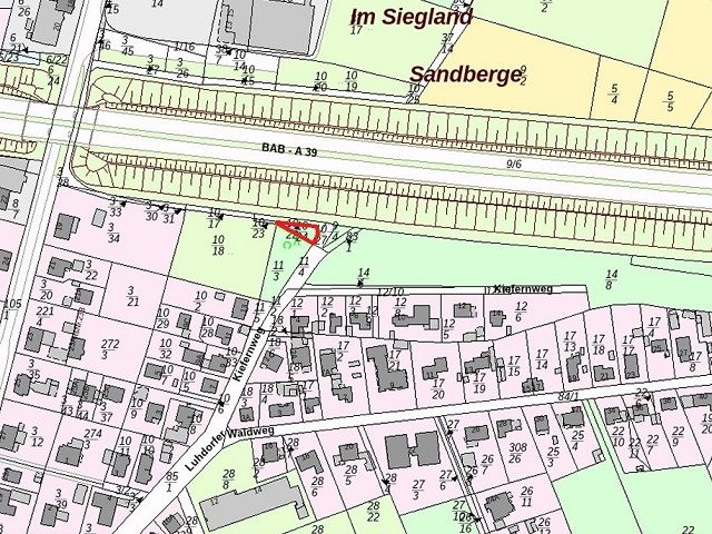 Lageskizze - Vertragsfreie Grünfläche an der A 39