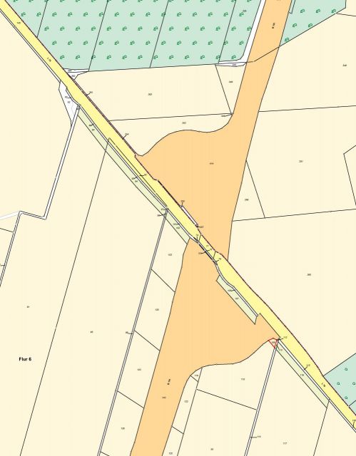 Lageskizze Flur 6 Flurstücke 109 und 113 - Gehölz- und kleine Splitterfläche im Gewerbegebiet sowie eine Landwirtschaftsfläche ca. 14 km südlich der Berliner Stadtgrenze
