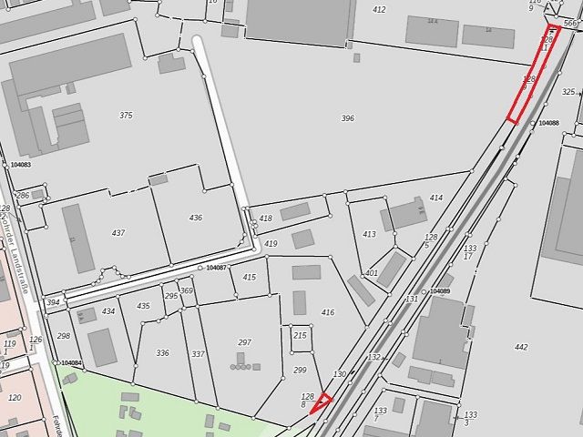 Lageskizze - Unbebaute Bahnnebenflächen **gem. § 23 AEG von Bahnbetriebszwecken freigestellt**