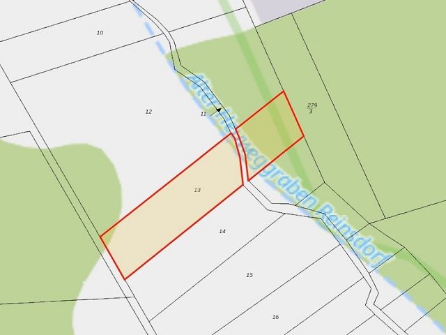 Lageskizze - Vertragsfreie Gehölzfläche am Alten Heuweggraben Reinsdorf nördlich des Stadtzentrums Lutherstadt Wittenberg