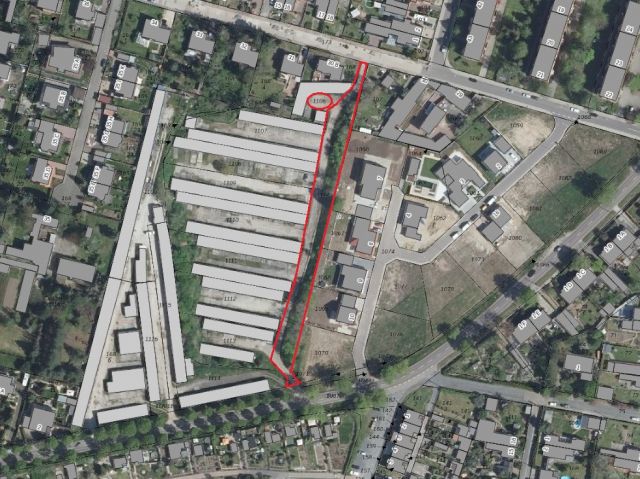 Lageskizze Flurstück 1106 mit Zuwegung - 12 vermietete/verpachtete Garagen in der Kreisstadt Köthen ** Jahreserlös rund 2.400 Euro**