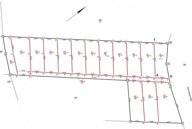 Teilflächenkarte - Anlage 2 zum Grundstückskaufvertrag - Waldfläche auf der Insel Usedom **nahe Ostseestrand von Zinnowitz**