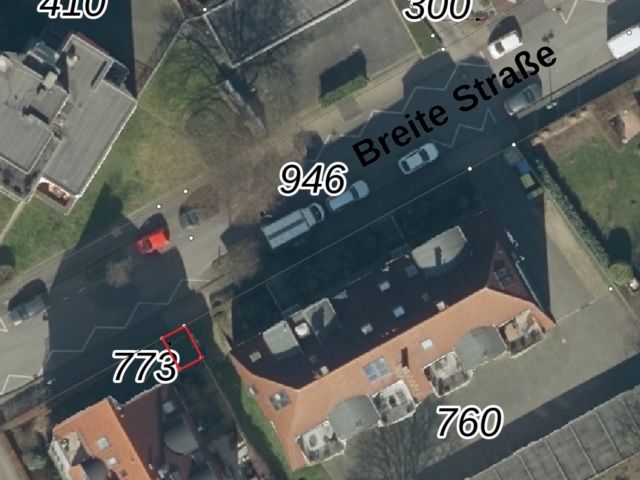 Lageskizze mit Luftbildunterlegung - Grundstück mit Umspannstation in der Klingenstadt Solingen