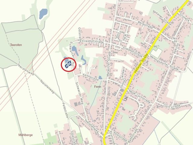 Umgebungskarte - Vertragsfreie mit Bäumen und Wildwuchs bewachsene Fläche im nordwestlichen ´Berliner Speckgürtel´