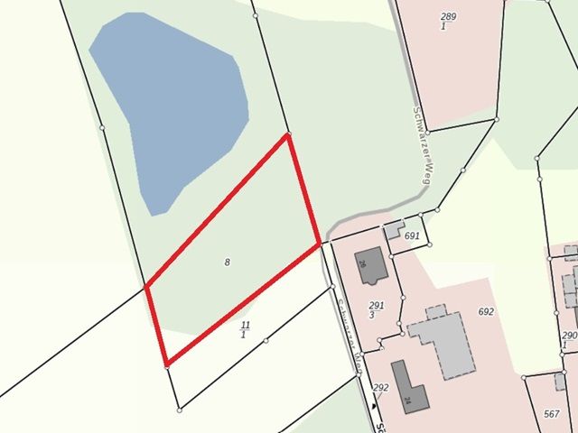 Lageskizze - Vertragsfreie mit Bäumen und Wildwuchs bewachsene Fläche im nordwestlichen ´Berliner Speckgürtel´