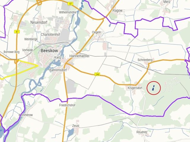 Grundstück kaufen in Beeskow OT Krügersdorf Mit Kiefern bestockte