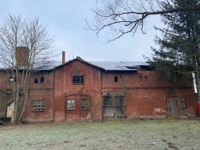 Blick vom südlichen Nachbargrundstück auf Verkaufsobjekt - Ruinöses, ehemaliges Speichergebäude auf Bauland - ca. 35 km von Greifswald, Stralsund und der Ostsee entfernt