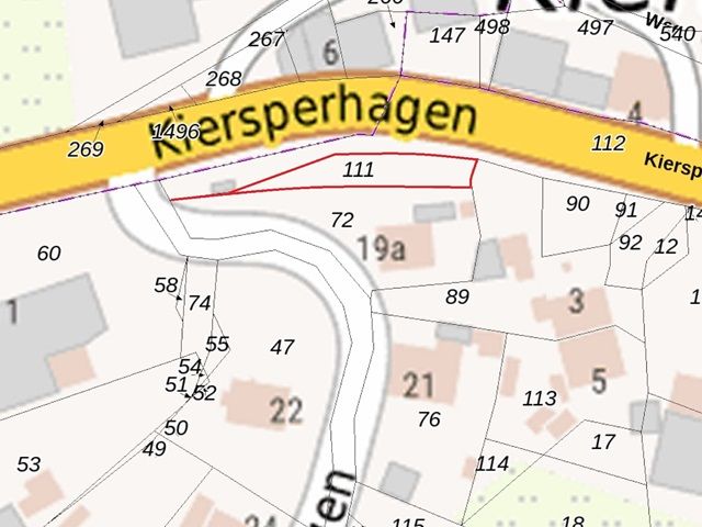 Lageskizze - Straßenbegleitende Freifläche an der B 237 in Kiersperhagen **unmittelbar angrenzend an Bushaltestelle der Linie 94**