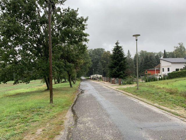 Verkaufsgegenstand und Blick in die Straße - Bauland zur Errichtung eines Einfamilienhauses in ruhiger idyllischer Lage südöstlich von Cottbus ++Natur pur++ 