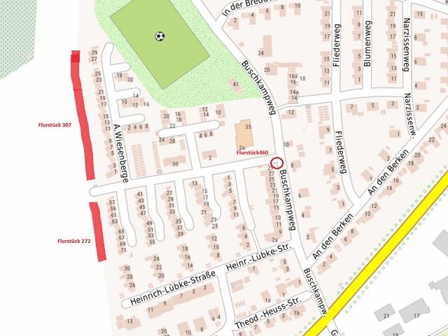 Umgebungsskizze - Drei Freiflächen in einem Wohngebiet im östlichen Ruhrgebiet