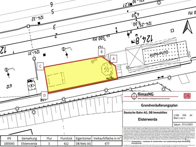 Grundveräußerungsplan - Denkmalgeschützter ehemaliger Wasserturm mit Ölbunker am Bahnhof Elsterwerda-Biehla