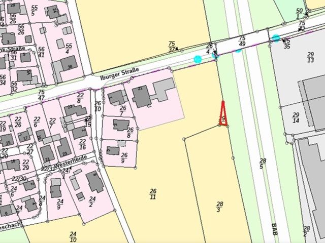 Lageskizze - Kleine vertragslos genutzte Ackerfläche am Ortsrand von Wellendorf und an der A33