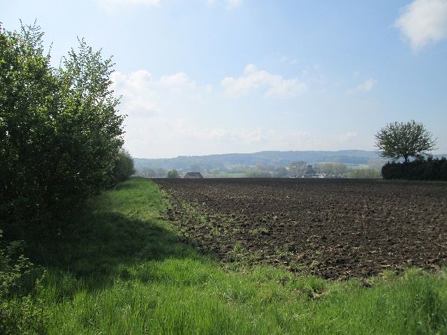 Blick Richtung Verkaufsfläche und auf die Umgebung - Kleine vertragslos genutzte Ackerfläche am Ortsrand von Wellendorf und an der A33