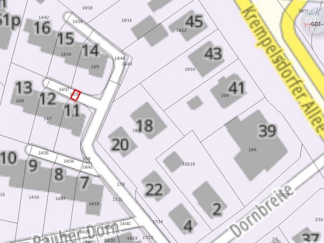 Lageskizze - Teil einer Verkehrsfläche in einem Wohngebiet von Lübeck