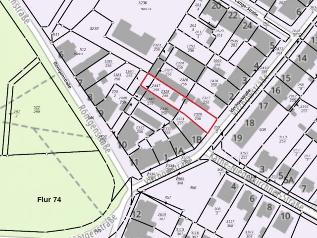 Lageskizze - Vertragsfreies Grundstück nahe dem Stadtzentrum **Innenbereich/ehemaliges Gartengrundstück**
