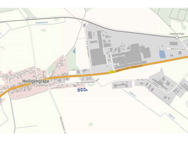 Lageskizze mit Umgebung - Vertragslos genutztes Grundstück nahe der Gemeindeverwaltung Heiligengrabe