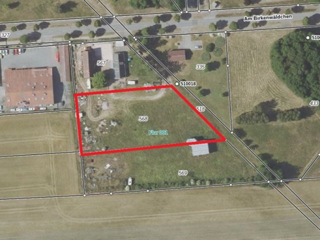 Lageskizze mit Luftbildunterlegung - Vertragslos genutztes Grundstück nahe der Gemeindeverwaltung Heiligengrabe