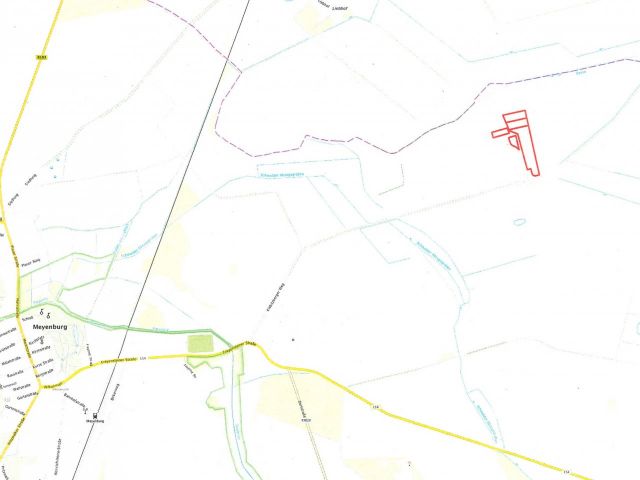 Lage des Verkaufsgegenstandes - 3,2 Hektar verpachtetes Land im Bereich einer ehem. Deponie der Meyenburger Möbelwerke