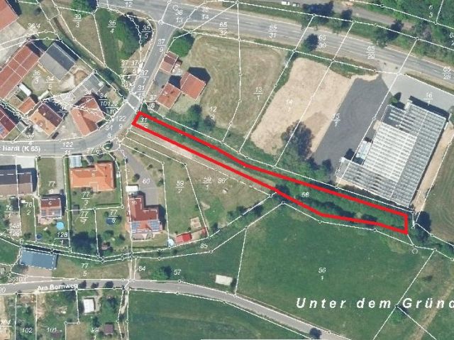 Lageskizze - Zweiseitig vom Rohrbach umflossene Landwirtschaftsfläche in Ortslage **teilweise im Innenbereich nach § 34 BauGB**