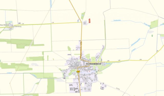 Umgebungsskizze - Bis 30.09.2025 verpachtete Landwirtschaftsfläche in Schwanebeck