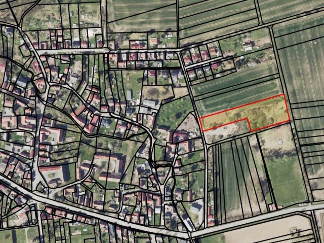 Lageskizze mit Luftbildunterlegung - Verpachtetes Acker- & Unland am östlichen Ortsrand