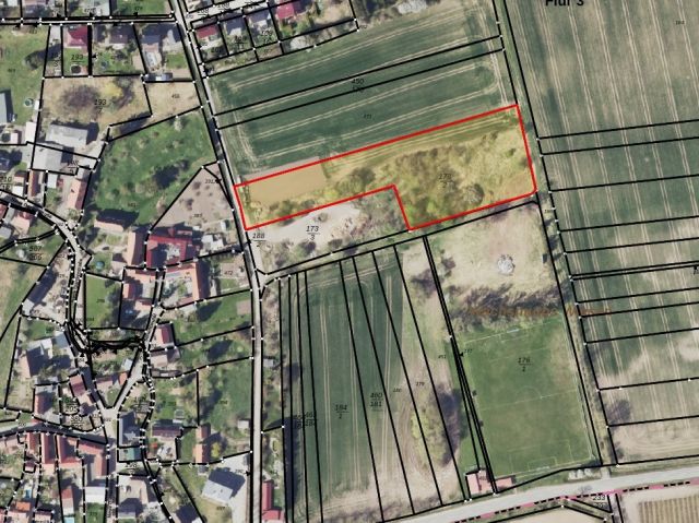 Lageskizze mit Luftbildunterlegung - Verpachtetes Acker- & Unland am östlichen Ortsrand