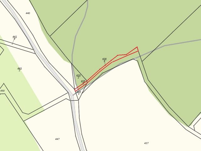 Lageskizze Flurstücke 438/2 und 438/3 - Zwei bewaldete Splitterflächen in der Görsdorfer Heide nahe der Landesgrenze zu Bayern