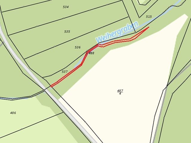 Lageskizze Flurstück 488 - Zwei bewaldete Splitterflächen in der Görsdorfer Heide nahe der Landesgrenze zu Bayern