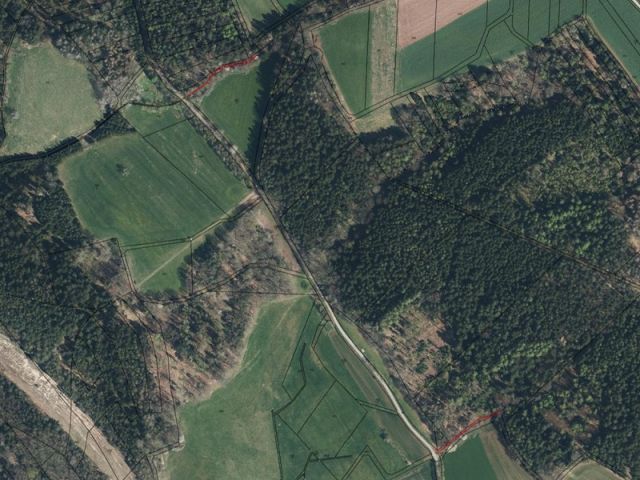 Umgebungsskizze - Zwei bewaldete Splitterflächen in der Görsdorfer Heide nahe der Landesgrenze zu Bayern