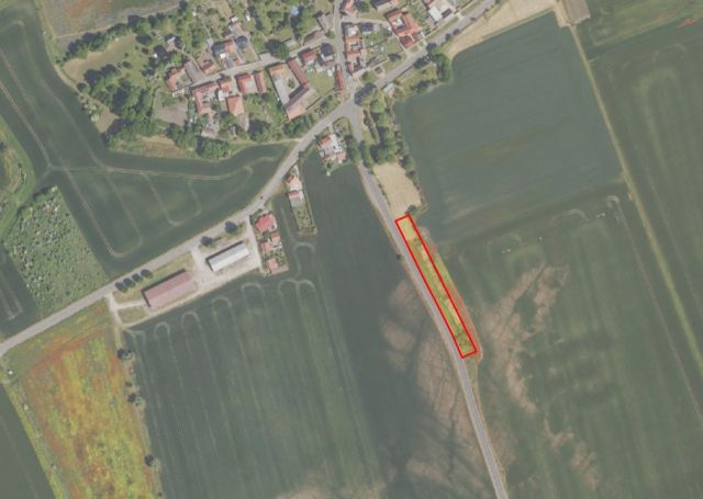 Lageskizze - Bis 30.09.2026 verpachteter Grünstreifen an der B176 südlich vom ´Geiseltalsee´ im Saalekreis