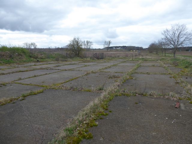 Blick auf den Verkaufsgegenstand - Verpachtete Betonplatte und Güllegrube östlich des Mittellandkanals
