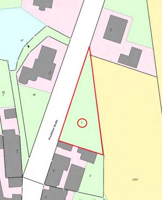 Lageskizze Flurstück 1 - Grundstück im Innenbereich und bis 30.09.2024 verpachtete landwirtschaftliche Fläche ca. 30 km nördlich von Halle/Saale