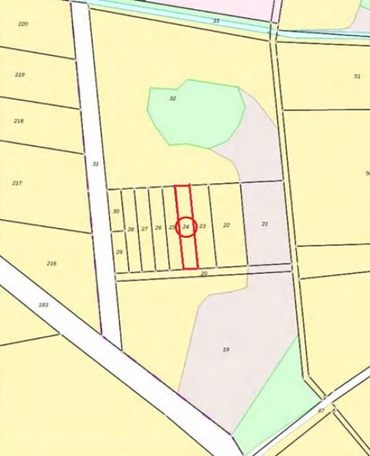Lageskizze Flurstück 24 - Grundstück im Innenbereich und bis 30.09.2024 verpachtete landwirtschaftliche Fläche ca. 30 km nördlich von Halle/Saale