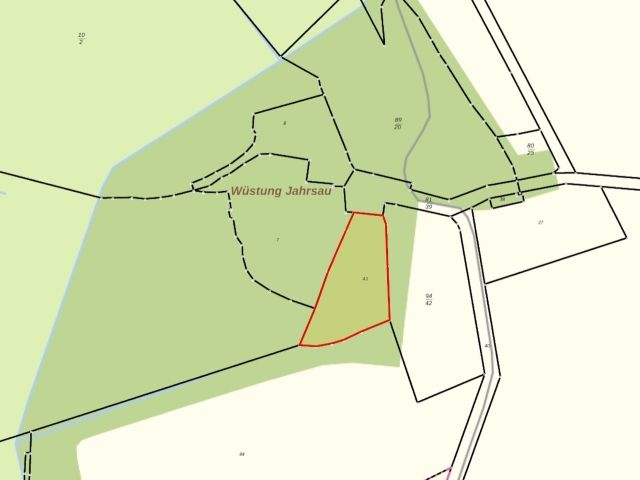 Lageskizze - Holzung/Waldfläche in der denkmalgeschützten ´Wüstung Jahrsau´