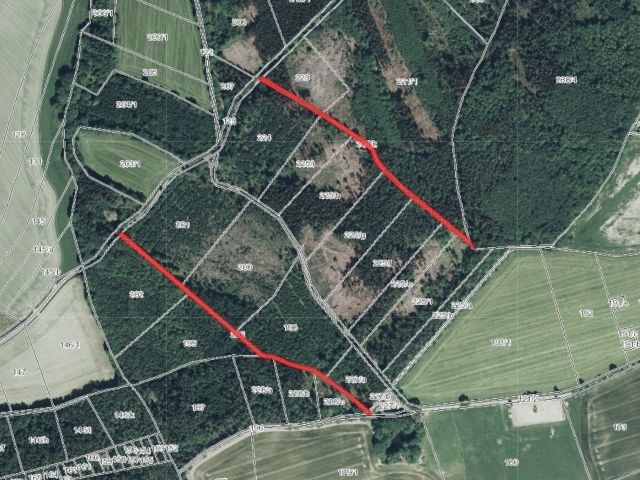 Lageskizze - Zwei Waldwege an der Wünschendorfer Straße **nahe 3-Kastatien-See**