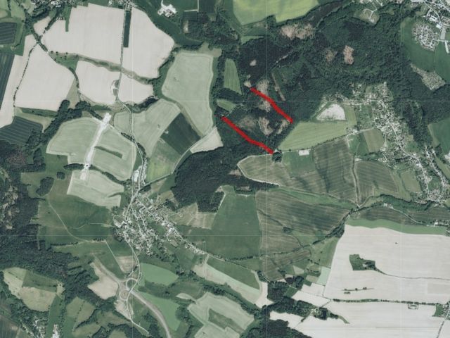 Lage des Verkaufsgegenstandes - Zwei Waldwege an der Wünschendorfer Straße **nahe 3-Kastatien-See**