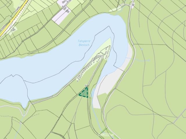Lage des Verkaufsgegenstandes - Vertragsfreie Wald- und Wegefläche an der Talsperre Bleiloch **nahe Wochenendhaussiedlung**