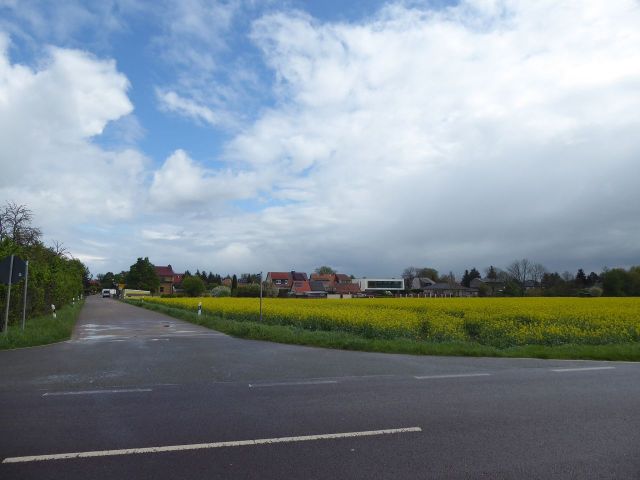 Blick von der Umgebung Richtung Verkaufsfläche - Baugrundstück mit großzügigem Gartenanteil im Ortskern von Glindenberg *etwa 17 Km nördlich der Altstadt von Magdeburg*