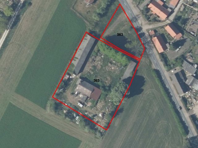 Lageskizze mit Luftbildunterlegung - Ehemaliges Gewerbegrundstück mit Stall- und Werkstattgebäude *Lage im Dreiländereck Sachsen-Anhalt, Brandenburg & Niedersachsen*