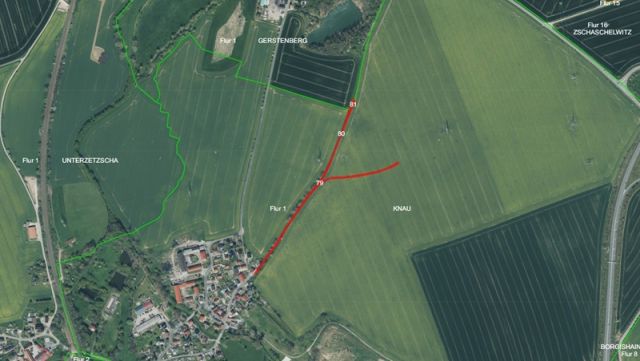 Umgebungsskizze - Schmale Landwirtschafts- und Wegefläche in der Skatstadt Altenburg