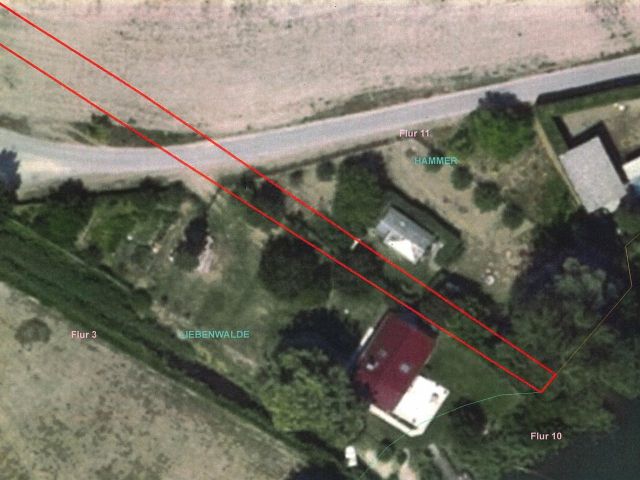 Lageskizze (Ausschnitt südöstlicher Grundstücksbereich) - Langes schmales Grundstück am Wutzsee