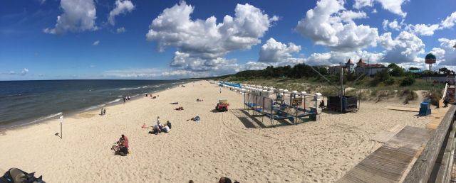 Blick auf den Strand von Zinnowitz - Waldfläche auf der Insel Usedom **nahe Ostseestrand von Zinnowitz**