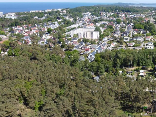 Blick über Zinnowitz - Waldfläche auf der Insel Usedom **nahe Ostseestrand von Zinnowitz**