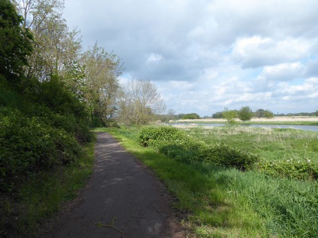 Radweg an der Saale - Teilweise verpachtetes Grundstück nahe der Saale und südöstlich von Magdeburg
