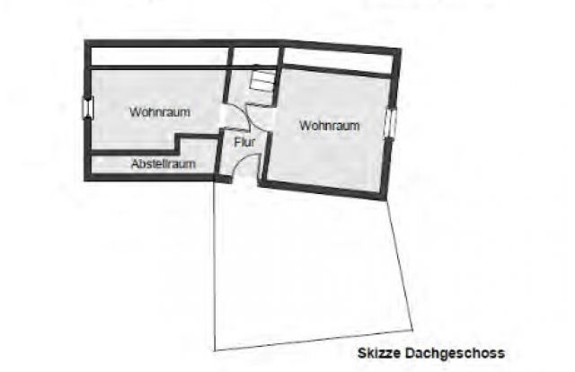 Grundrissskizze DG - Leerstehendes Einfamilienhaus mit Anbau ca. 40 km westlich der Hallenser Altstadt