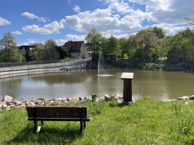 Umgebung - Dorfteich - Ruhig gelegenes Erholungsgrundstück mit Gartenhaus und Terrasse **Lage zwischen Leipzig, Dresden und Chemnitz**