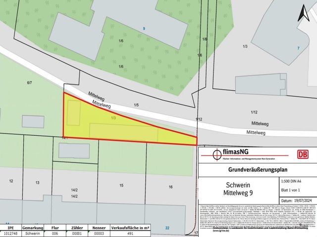Grundveräußerungsplan - Vermietetes Grundstück mit 13 Garagen im Nutzereigentum in der Landeshauptstadt Schwerin 