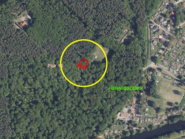 Lageskizze - Kleine Waldfläche im westlichen Berliner Umland im Landkreis Oberhavel