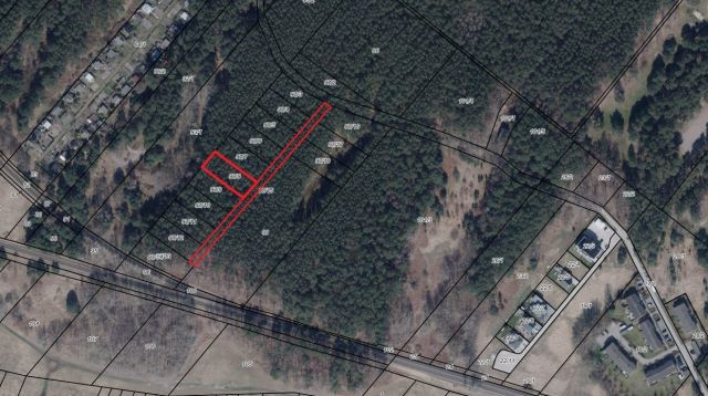 Lageskizze mit Luftbildunterlegung Flurstück 97-8 und Wegeflurstück - Waldfläche auf der Insel Usedom **nahe Ostseestrand von Zinnowitz**