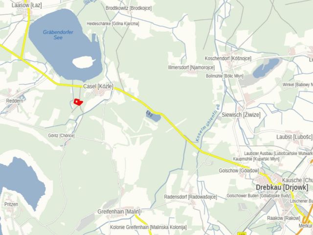 Lage in der Region - Wald- und Straßenverkehrsfläche südwestlich von Casel **über 2,5 Hektar**